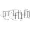 vidaXL Dog Kennel Black 8.47 m&sup2; Steel
