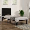 vidaXL Bed Frame without Mattress Black 75x190 cm Small Single Solid Wood