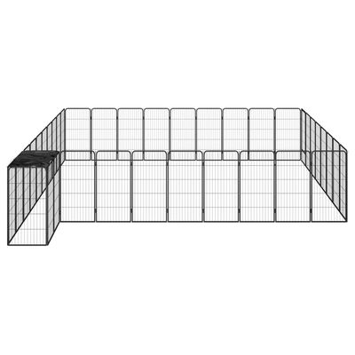 vidaXL 38-Panel Dog Playpen Black 50x100 cm Powder-coated Steel