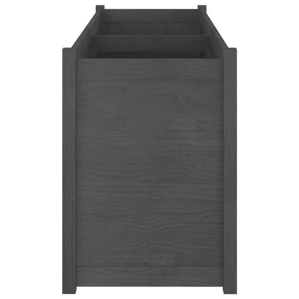 vidaXL Garden Planter Grey 150x50x70 cm Solid Pinewood