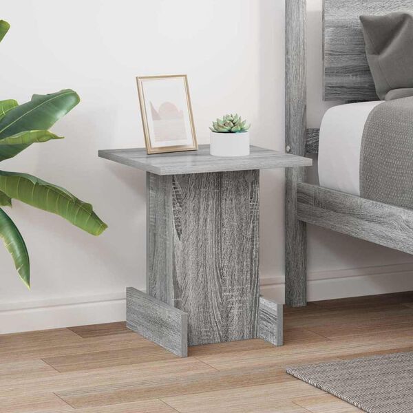 vidaXL End Table Grey Sonoma 35.5 x 35 x 40 cm Engineered Wood