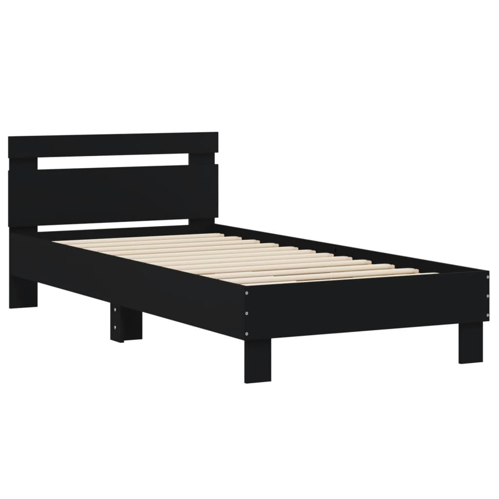 vidaXL Bed Frame without Mattress with Headboard Black 75x190 cm