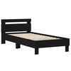 vidaXL Bed Frame without Mattress with Headboard Black 75x190 cm Small Single