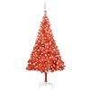vidaXL Artificial Pre-lit Christmas Tree with Ball Set Red 210 cm PVC