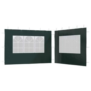 vidaXL Party Tent Sidewall 2 pcs with Window PE Green