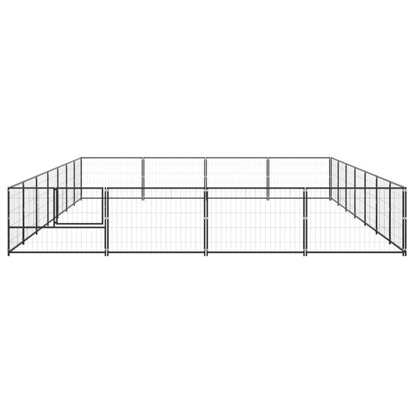 vidaXL Dog Kennel Black 28 m&sup2; Steel