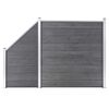 vidaXL WPC Fence Set 1 Square + 1 Slanted 273x186 cm Grey