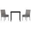vidaXL Garden Dining Set 3 pcs Grey Powder-Coated Steel