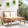 vidaXL Garden Sofa Set Natural Solid teak wood