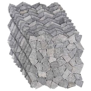 vidaXL Mosaic Tiles Light Grey 30 x 30 cm Marble