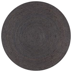 vidaXL Handmade Rug Jute Round 120 cm Dark Grey