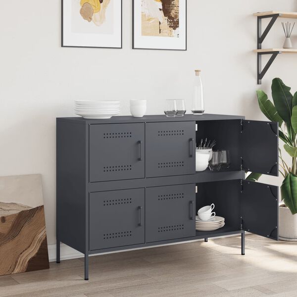 vidaXL Sideboard Anthracite 100.5x39x79 cm Steel
