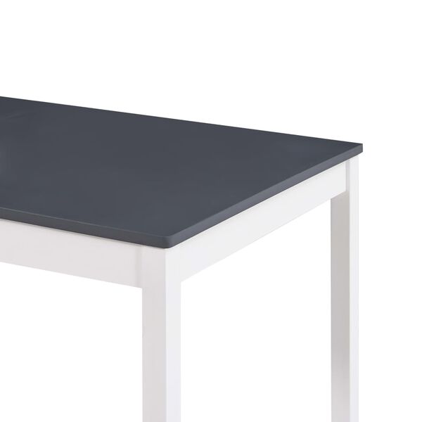 vidaXL Dining Table White and Grey 180x90x73 cm Pinewood
