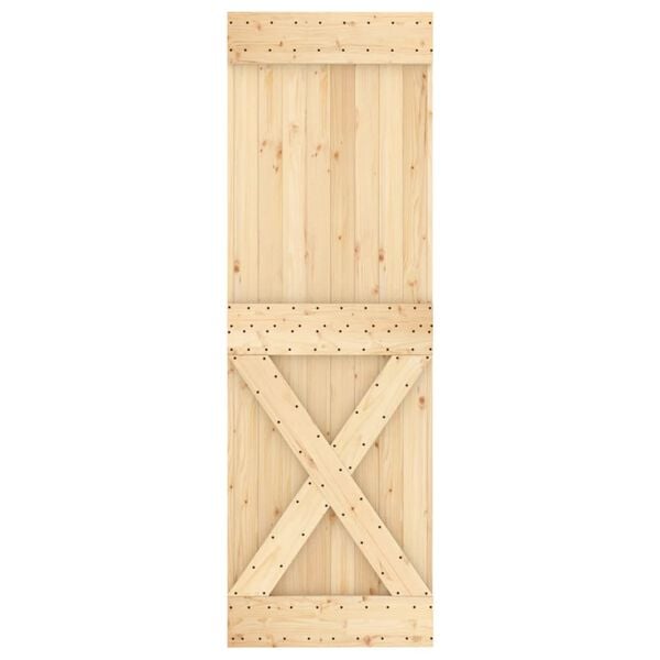 vidaXL Sliding Door with Hardware Set 80x210 cm Solid Wood Pine