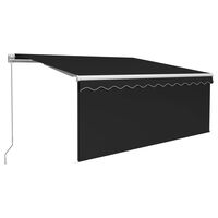 vidaXL Manual Retractable Awning with Blind&LED 3x2.5m Anthracite
