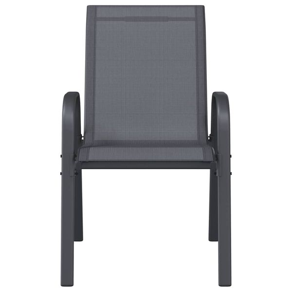 vidaXL Stackable Garden Chairs 6 pcs Grey Textilene Fabric