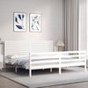 vidaXL Bed Frame without Mattress White Super King Size Solid Wood