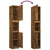 vidaXL Bathroom Cabinet Smoked Oak 32x34x188.5 cm Engineered Wood