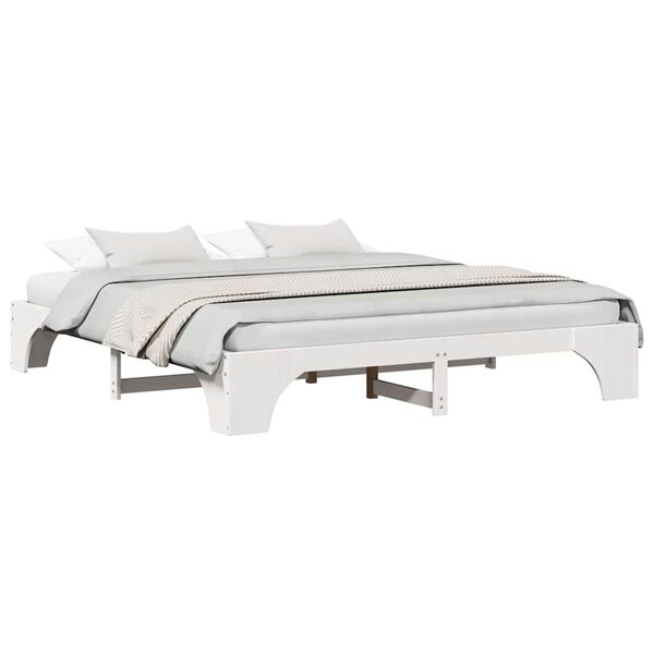 vidaXL Bed Frame White 180 x 200 cm Solid Pine Wood
