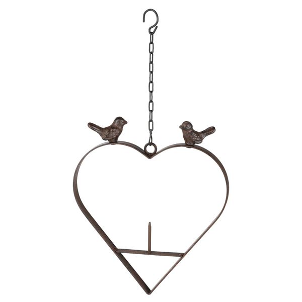 HI Bird Feeder Heart Shape 23.5 cm Brown