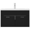 vidaXL Sink Cabinet with Built-in Basin Black Engineered Wood