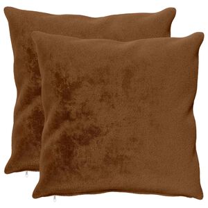 vidaXL Throw Pillow 2 pcs HEERLEN Light Brown 55 x 55 cm Flannel