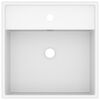 vidaXL Luxury Basin Overflow Square Matt White 41x41 cm Ceramic