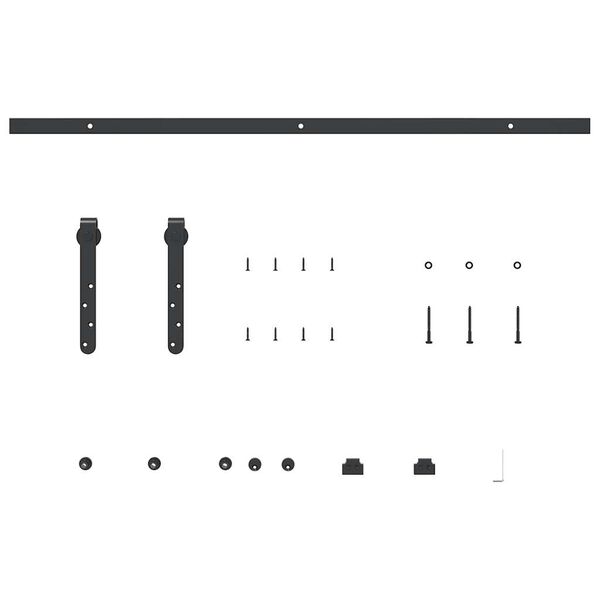 vidaXL Sliding Cabinet Door Kit 91 cm Carbon Steel