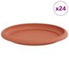 vidaXL Round Flower Tray 24 pcs Brick Red &Oslash; 19 x 2 cm Plastic