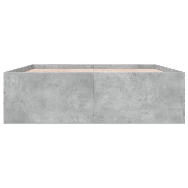 vidaXL Bed Frame without Mattress Concrete Grey 150x200 cm King Size