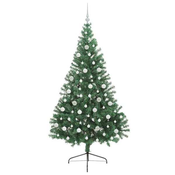 vidaXL Artificial Pre-lit Christmas Tree Green 210 cm PVC