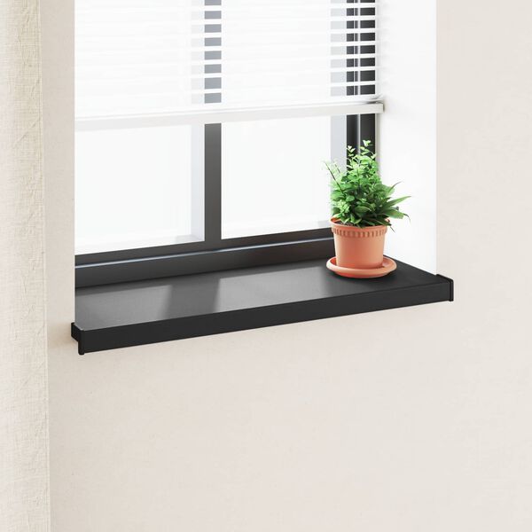 vidaXL Window Sill Black with Wood Grain 80 x 30 x 4.5 cm PVC