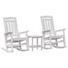 vidaXL Rocking Chair 3 pcs White Polyethylene