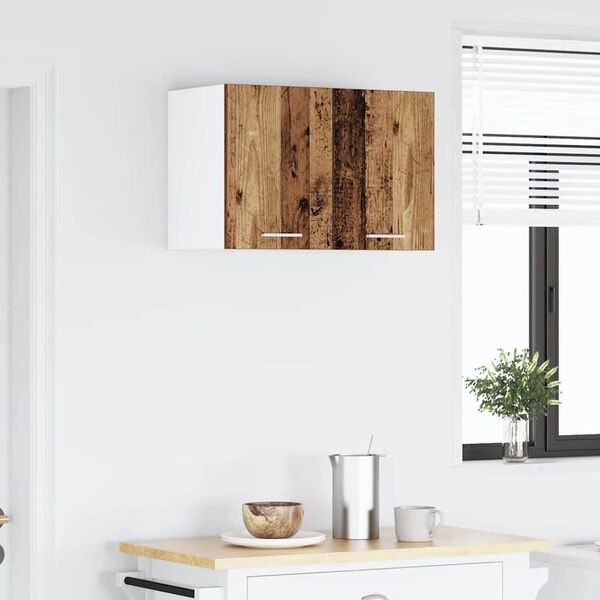 vidaXL Hanging Cabinet 2 pcs Old Wood and White 30 x 31 x 40 cm