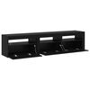 vidaXL TV Cabinet 2 pcs Black Oak 180 x 35 x 40 cm Engineered Wood