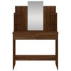 vidaXL Dressing Table with Mirror Brown Oak 96x39x142 cm