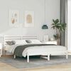 vidaXL Bed Frame with Headboard White 150 x 200 cm Solid Pine Wood