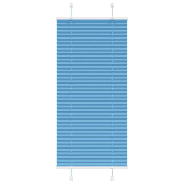 vidaXL Pleated Blind Blue 60x100 cm Fabric Width 59.4 cm Polyester