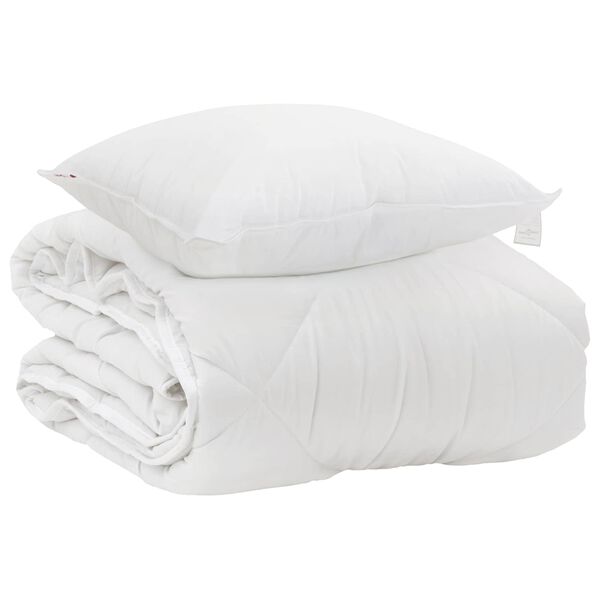 vidaXL All-Season Duvet with Pillow 2 pcs White Microfiber