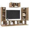 vidaXL TV Cabinet Set Wall-mounted 7 pcs Artisan Oak Engineered Wood