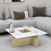 vidaXL Coffee Table White and Sonoma Oak 79.5x79.5x30 cm Engineered Wood