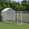vidaXL Outdoor Dog Kennel with Roof Silver 2x6x2.5 m Galvanised Steel