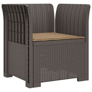 vidaXL 1-Seater Armchair with Cushion Rattan Look PP Light Grey