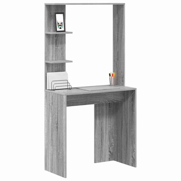 vidaXL Desk Grey sonoma 78.5 x 37 x 154.5 cm Engineered wood