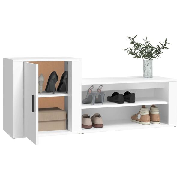 vidaXL Shoe Cabinet White 130x35x54 cm Engineered Wood