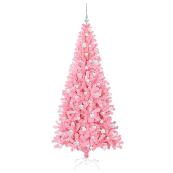 vidaXL Christmas Tree with 300 LEDs with Stand Pink 180 cm PVC