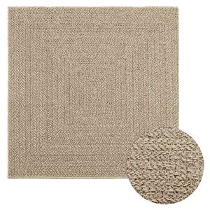 vidaXL Rug ZIZUR Beige 120x120 cm Jute Look Indoor and Outdoor