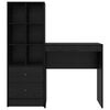 vidaXL Desk with Drawer 2 pcs Black Oak