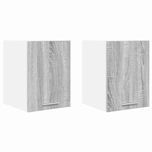 vidaXL Hanging Cabinet 2 pcs Grey Sonoma and White 30 x 31 x 40 cm