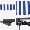 vidaXL Retractable Awning Manual Blue and White 350 x 250 cm